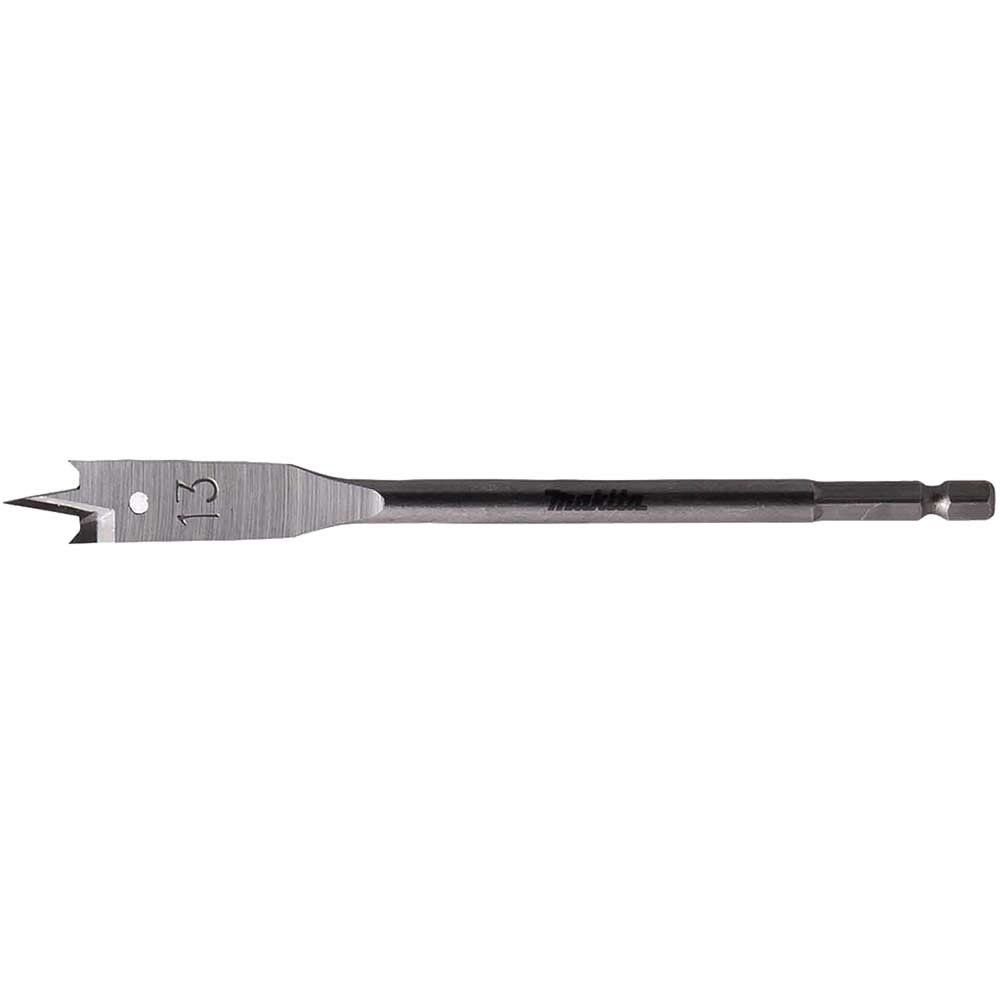 Makita 1/4" Hex Shank Flat Wood Drill Bit 13mm 150mm Pack of 1 - Image 1