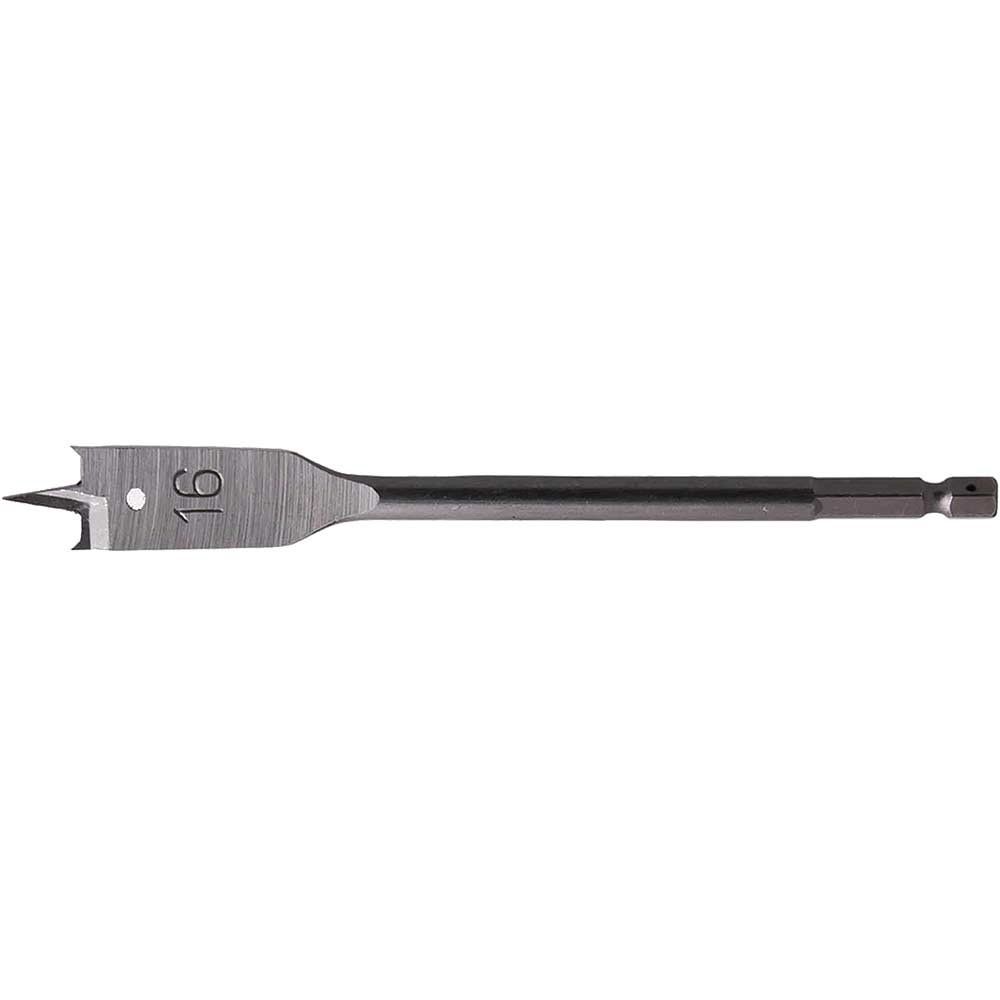 Makita 1/4" Hex Shank Flat Wood Drill Bit 16mm 150mm Pack of 1 - Image 1