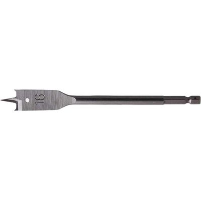 Makita 1/4" Hex Shank Flat Wood Drill Bit 16mm 150mm Pack of 1