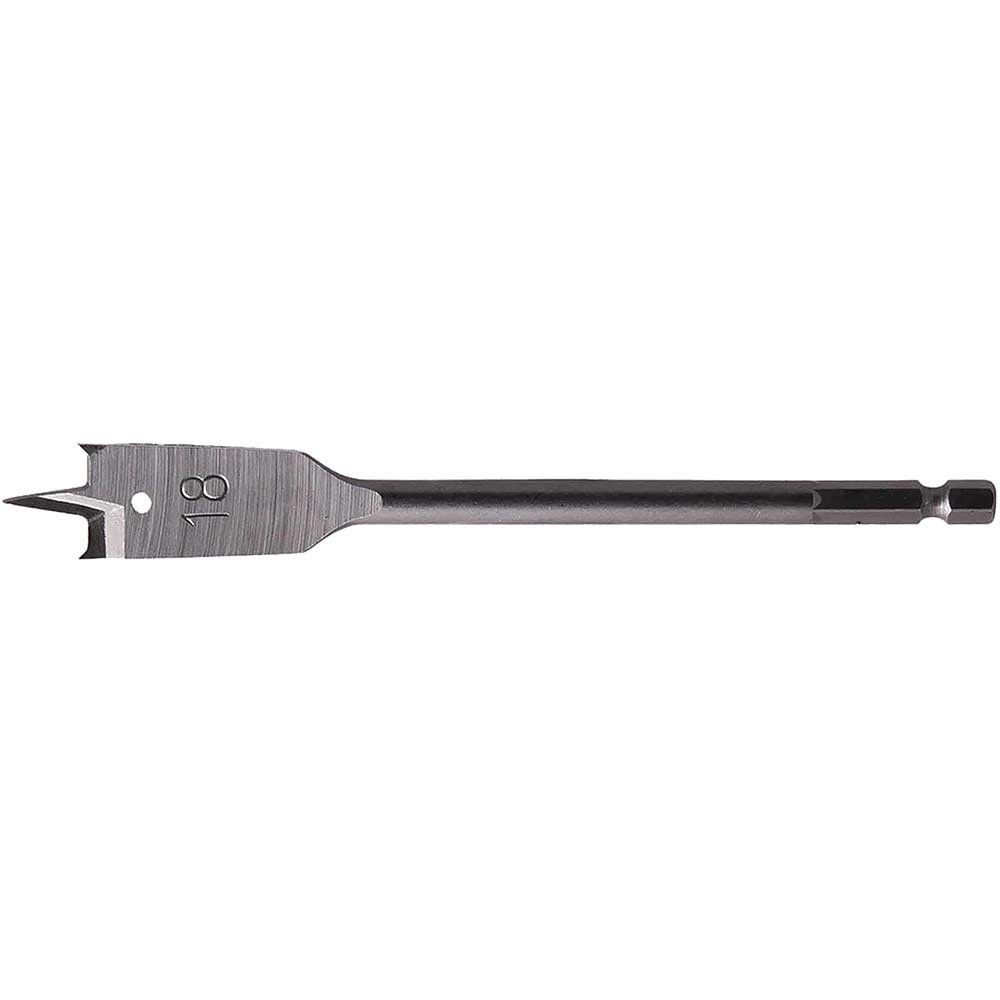 Makita 1/4" Hex Shank Flat Wood Drill Bit 18mm 150mm Pack of 1 - Image 1