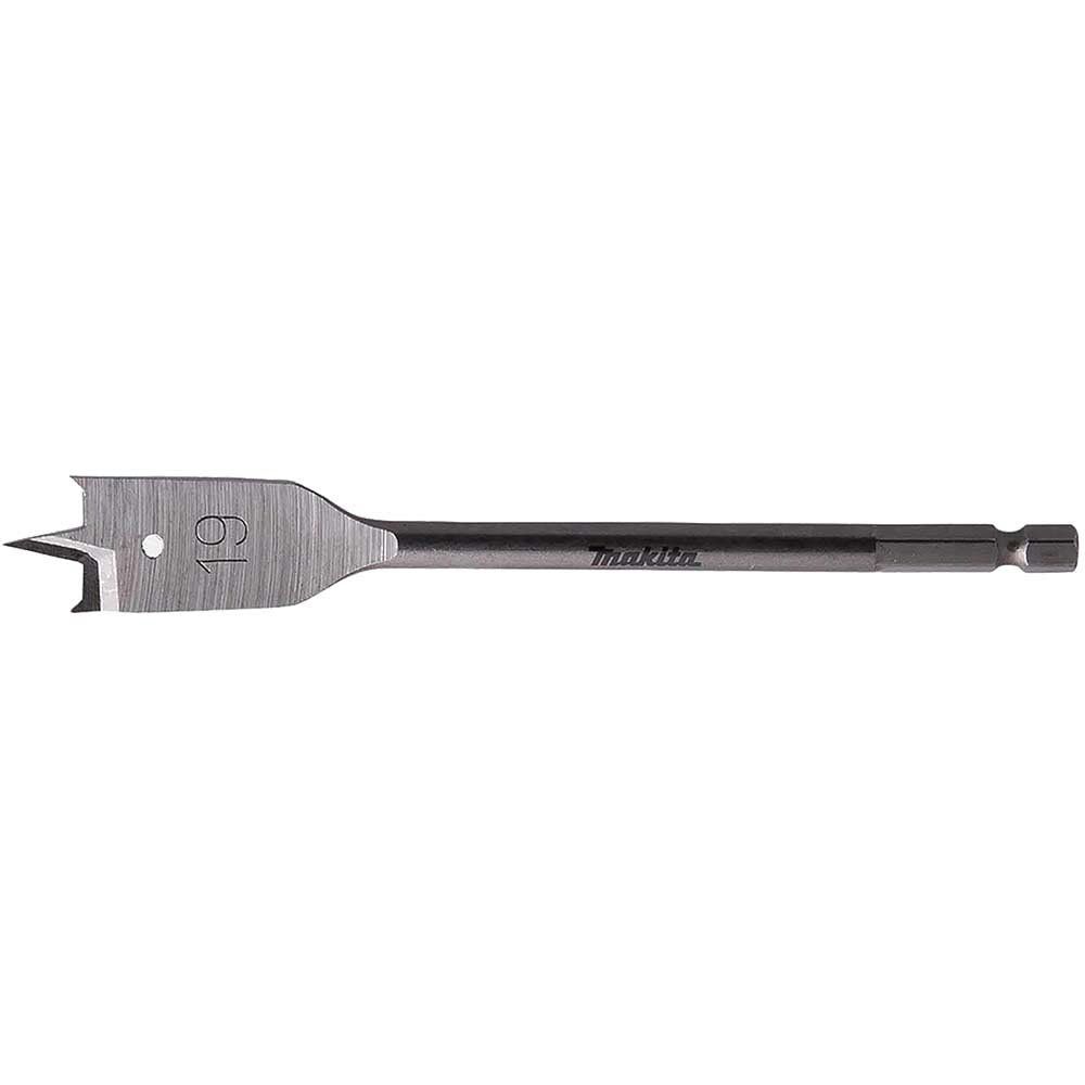Makita 1/4" Hex Shank Flat Wood Drill Bit 19mm 150mm Pack of 1 - Image 1