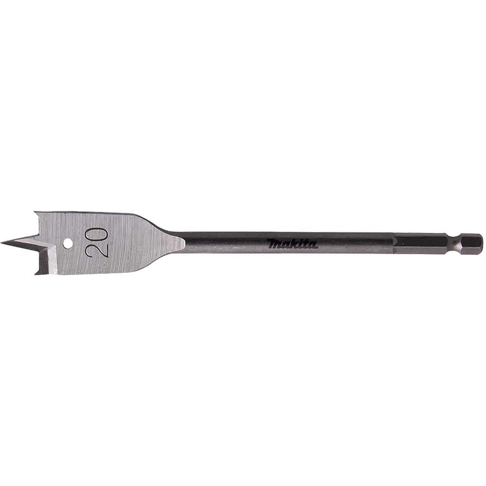 Makita 1/4" Hex Shank Flat Wood Drill Bit 20mm 150mm Pack of 1 - Image 1