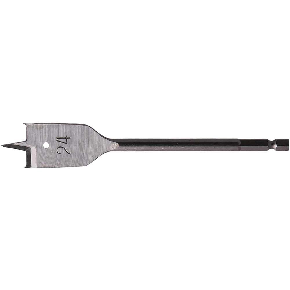 Makita 1/4" Hex Shank Flat Wood Drill Bit 24mm 150mm Pack of 1 - Image 1