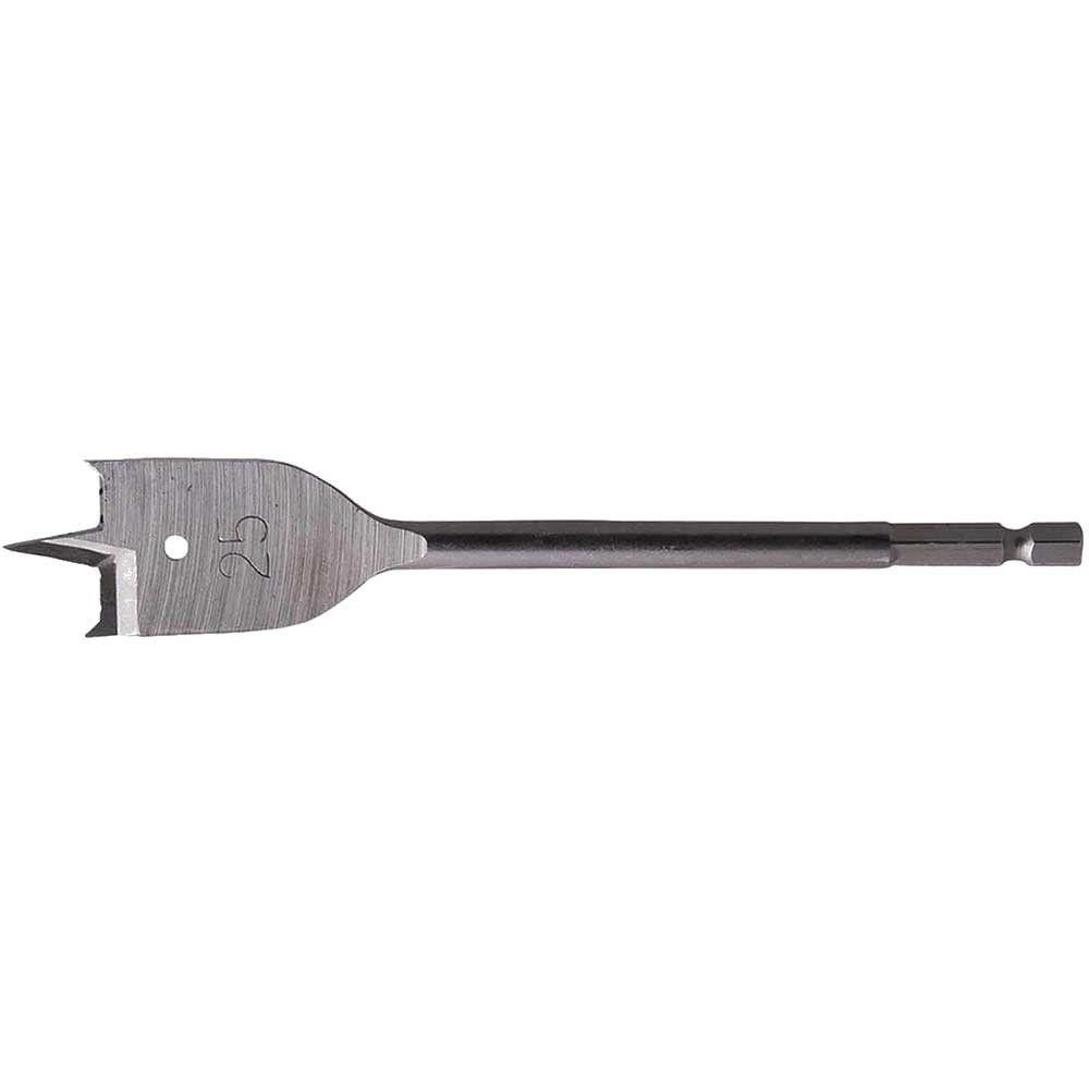 Makita 1/4" Hex Shank Flat Wood Drill Bit 25mm 150mm Pack of 1 - Image 1