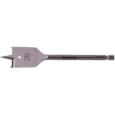 Makita 1/4" Hex Shank Flat Wood Drill Bit 28mm 150mm Pack of 1