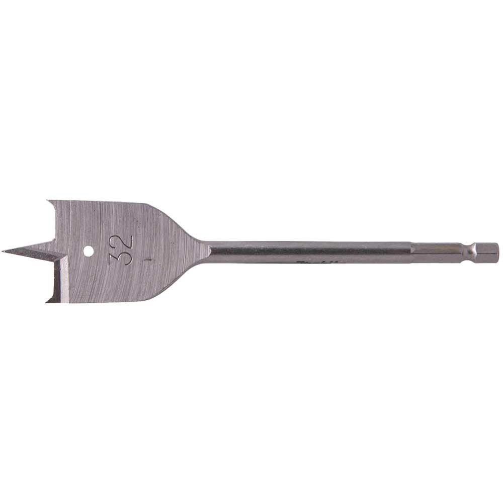 Makita 1/4" Hex Shank Flat Wood Drill Bit 32mm 150mm Pack of 1 - Image 1