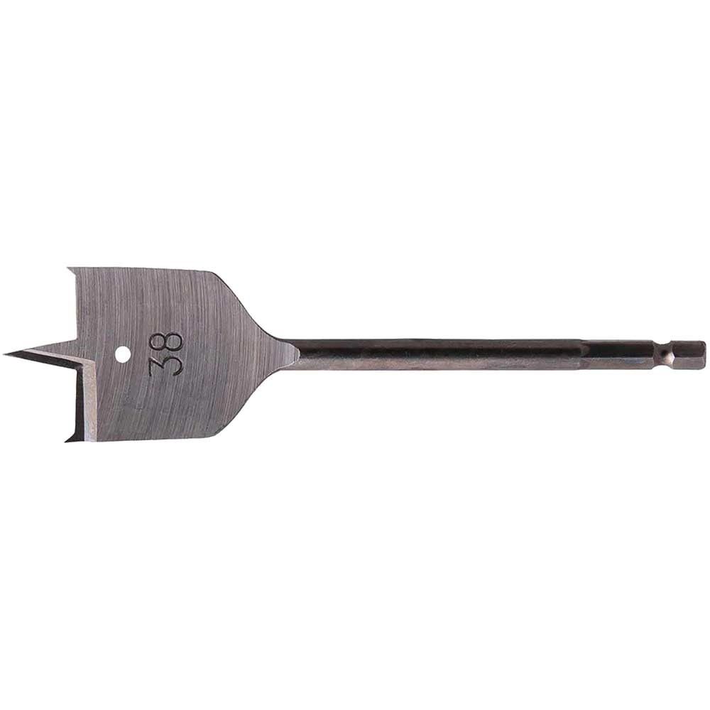 Makita 1/4" Hex Shank Flat Wood Drill Bit 38mm 150mm Pack of 1 - Image 1