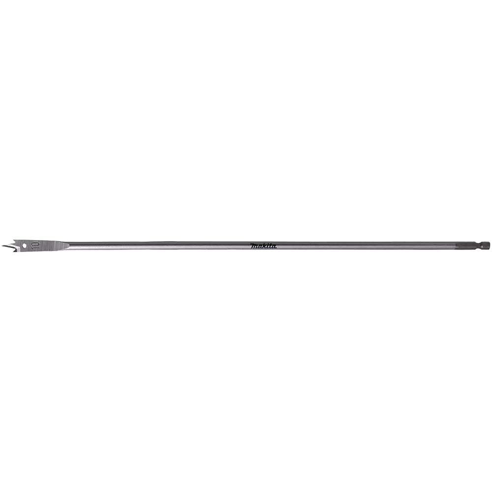 Makita 1/4" Hex Shank Flat Wood Drill Bit 10mm 400mm Pack of 1 - Image 1