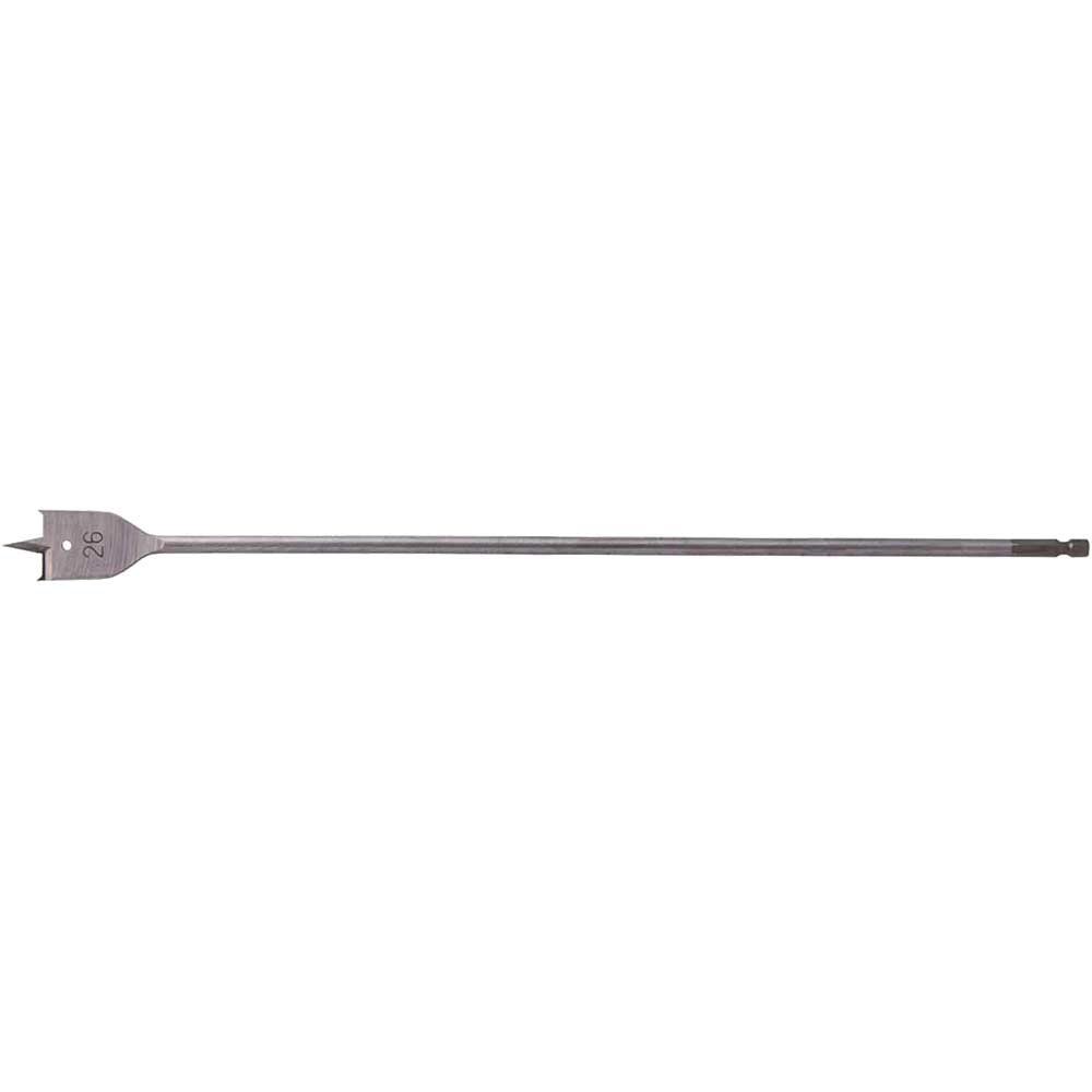 Makita 1/4" Hex Shank Flat Wood Drill Bit 26mm 400mm Pack of 1 - Image 1
