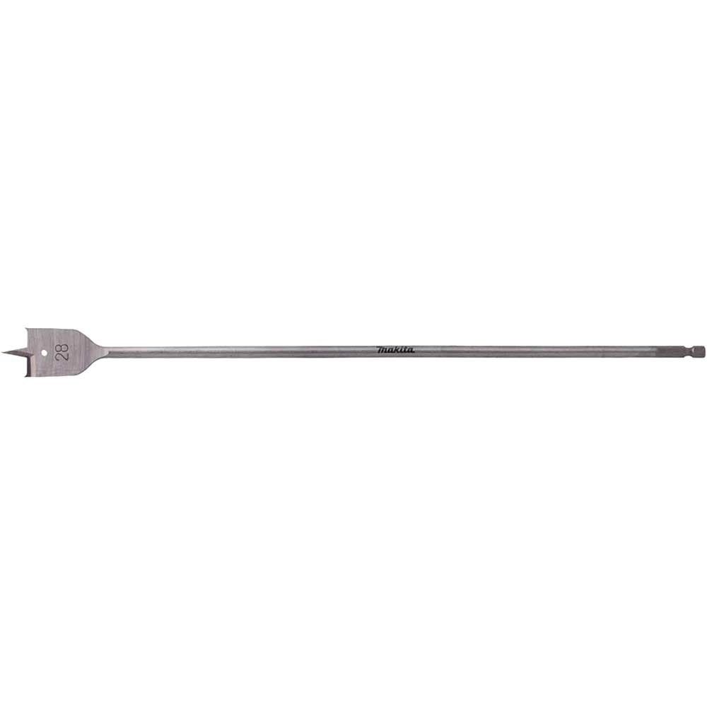 Makita 1/4" Hex Shank Flat Wood Drill Bit 28mm 400mm Pack of 1 - Image 1