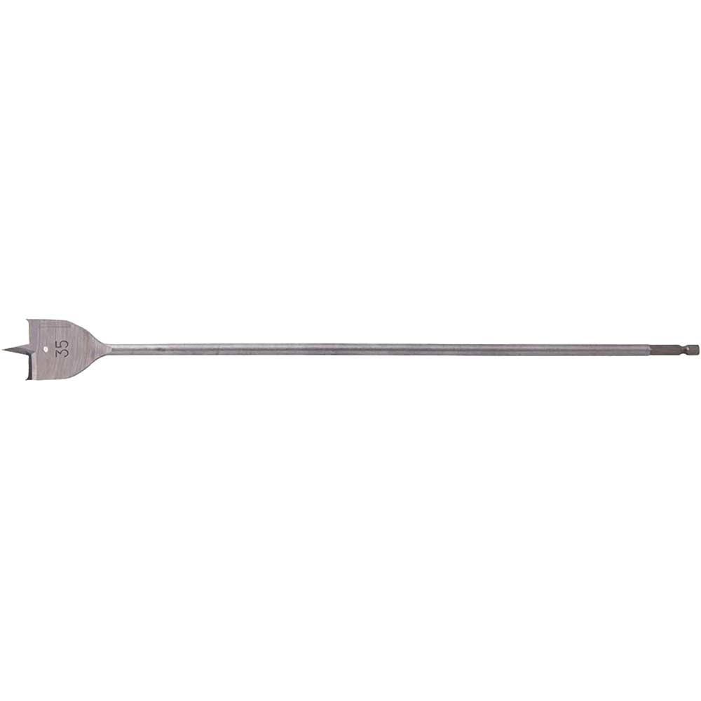 Makita 1/4" Hex Shank Flat Wood Drill Bit 35mm 400mm Pack of 1 - Image 1