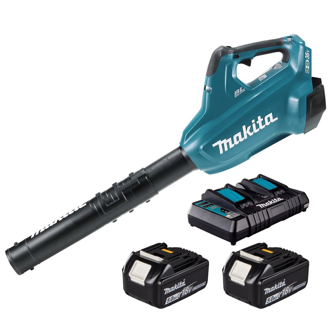 Makita DUB362 Twin 18v LXT Cordless Brushless Blower 2 x 5ah Li-ion Battery Charger - Image 1