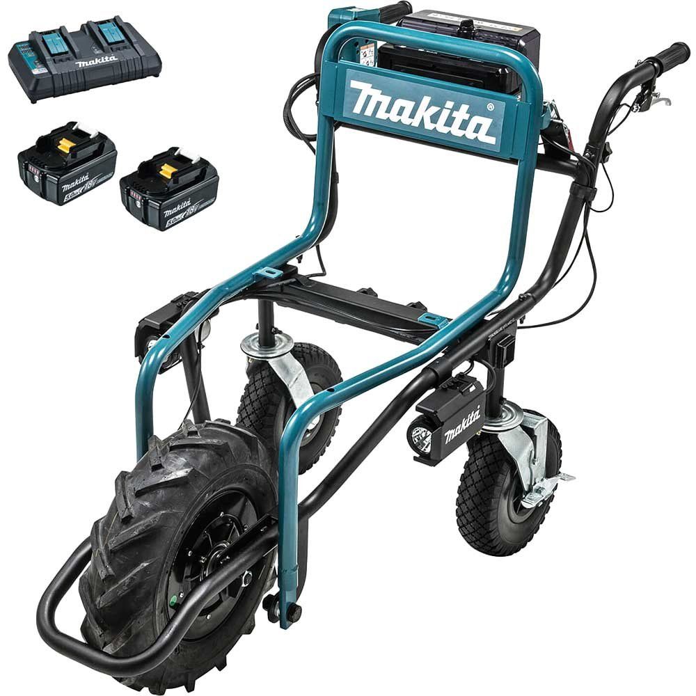 Makita DCU180 18v LXT Cordless Brushless Wheelbarrow 2 x 5ah Li-ion Battery Charger - Image 1