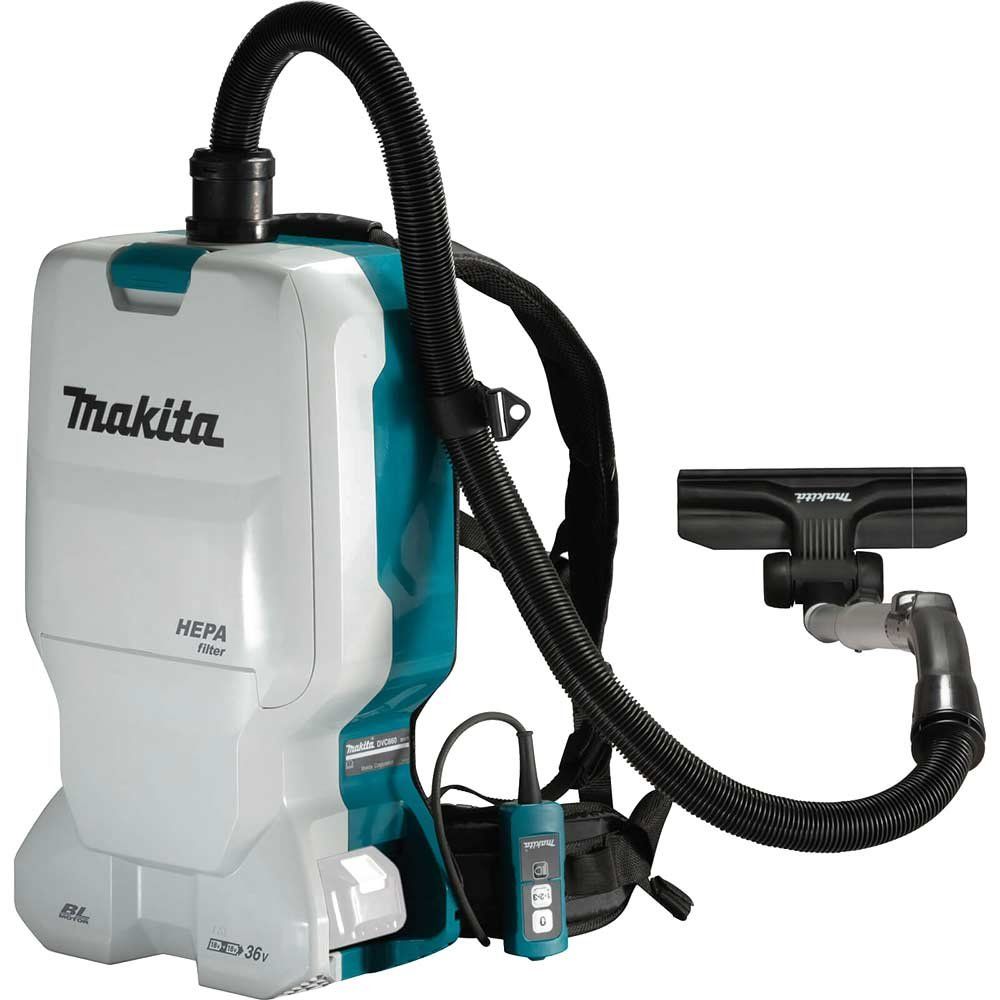 Makita DVC660 Twin 18v LXT Cordless Brushless Backpack Vacuum Cleaner No Batteries No Battery Charger - Image 1