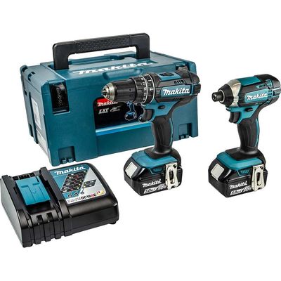 MAKITA DLX2131TJ Cordless Combi Drill and Impact Driver Set with 2 Batteries