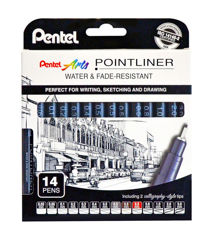 Pentel Pointliner 14-piece cardboard pack YS20P-14 - Image 1