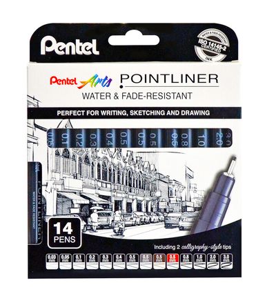 Pentel Pointliner 14-piece cardboard pack YS20P-14