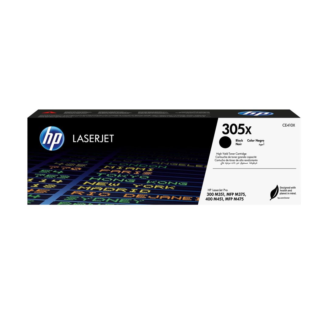 HP 305X High Yield Black Original LaserJet Toner Cartridge. Black toner page yield: 4000 pages Printing colours: Black Quantity per pack: 1 pc(s) - Image 1