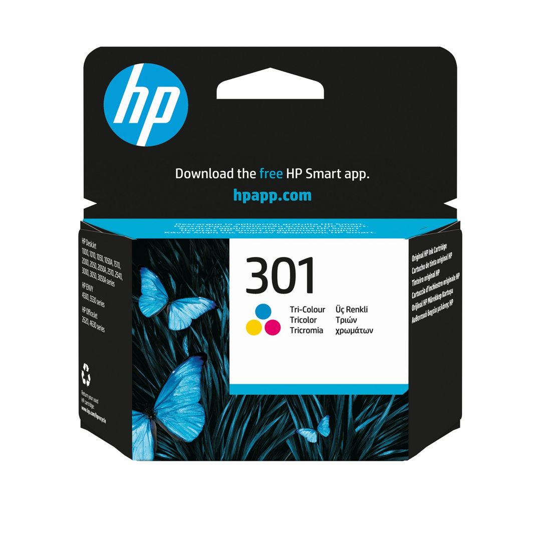 HP 301 Tri-color Original Ink Cartridge - Image 1