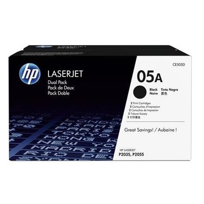 HP 05A 2-pack Black Original LaserJet Toner Cartridges