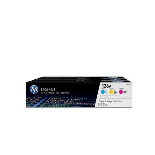 HP 126A 3-pack Cyan/Magenta/Yellow Original LaserJet Toner Cartridges - Image 1