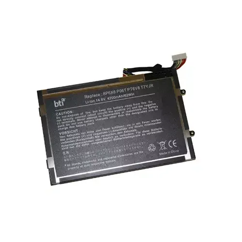 BTI 63Wh 4 cell PT6V8 compatible battery for DELL ALEINWARE M14X ALIENWARE M14X R2 ALIENWARE M14X R1 ALIENWARE M14X ALIENWARE M11X R3 - Image 1