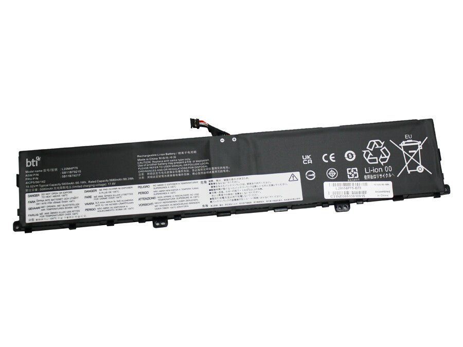 BTI 90.1 4 cell 5M11L99160 compatible battery for LENOVO 21FV001DUS 21FV001DUS THINKPAD X1 EXTREME 4TH GEN 20Y6 THINKPAD X1 EXTREME 4TH GEN 20Y5 - Image 1