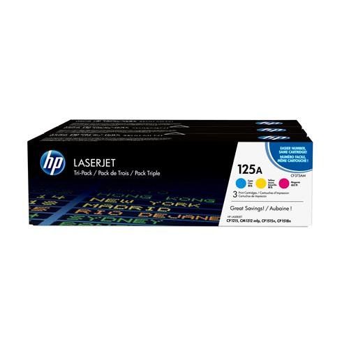 HP 125A 3-pack Cyan/Magenta/Yellow Original LaserJet Toner Cartridges - Image 1