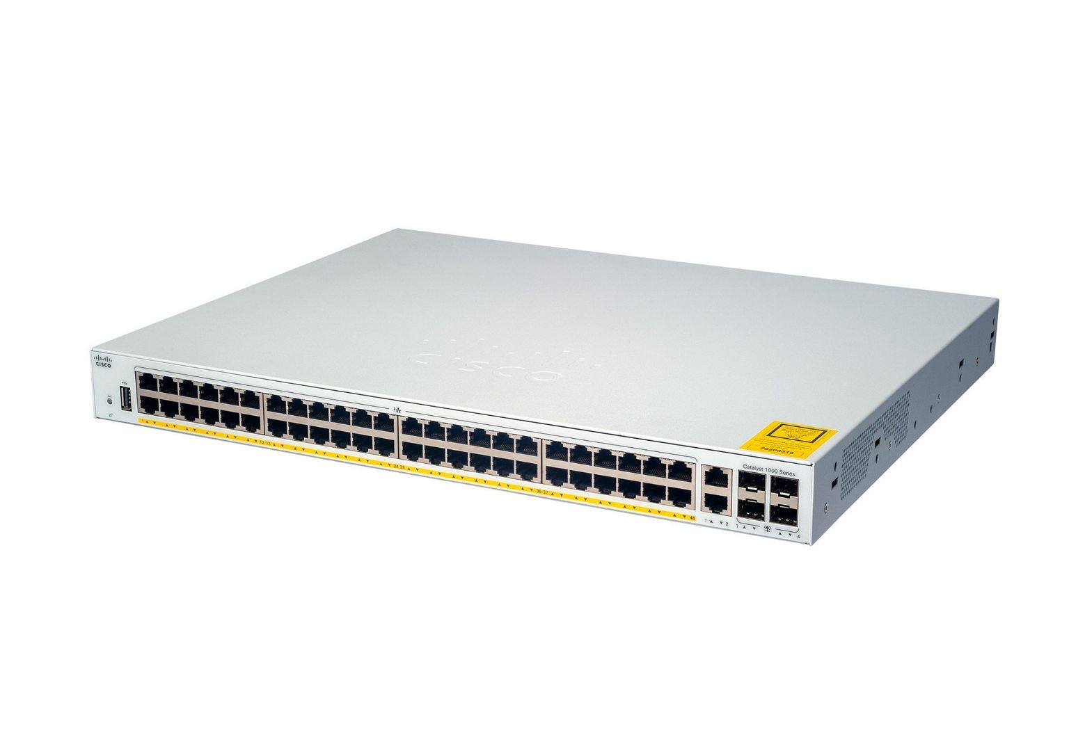 Cisco Catalyst 1000-48P-4G-L Network Switch, 48 Gigabit Ethernet (GbE) PoE+ Ports, 370W PoE Budget, four 1 G SFP Uplink Ports, Enhanced Limited Lifetime Warranty (C1000-48P-4G-L) - Image 1