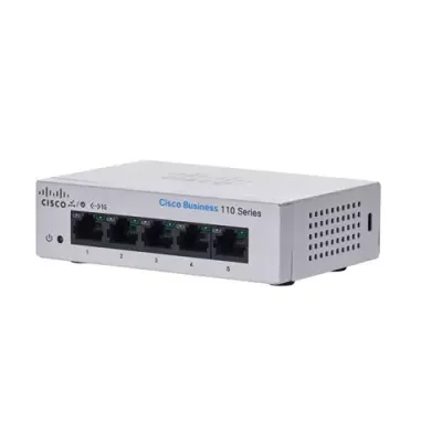 Cisco Business CBS110-5T-D Unmanaged Switch | 5 Port GE | Desktop | Ext PS | Limited Lifetime Protection (CBS110-5T-D) - Thumbnail 2