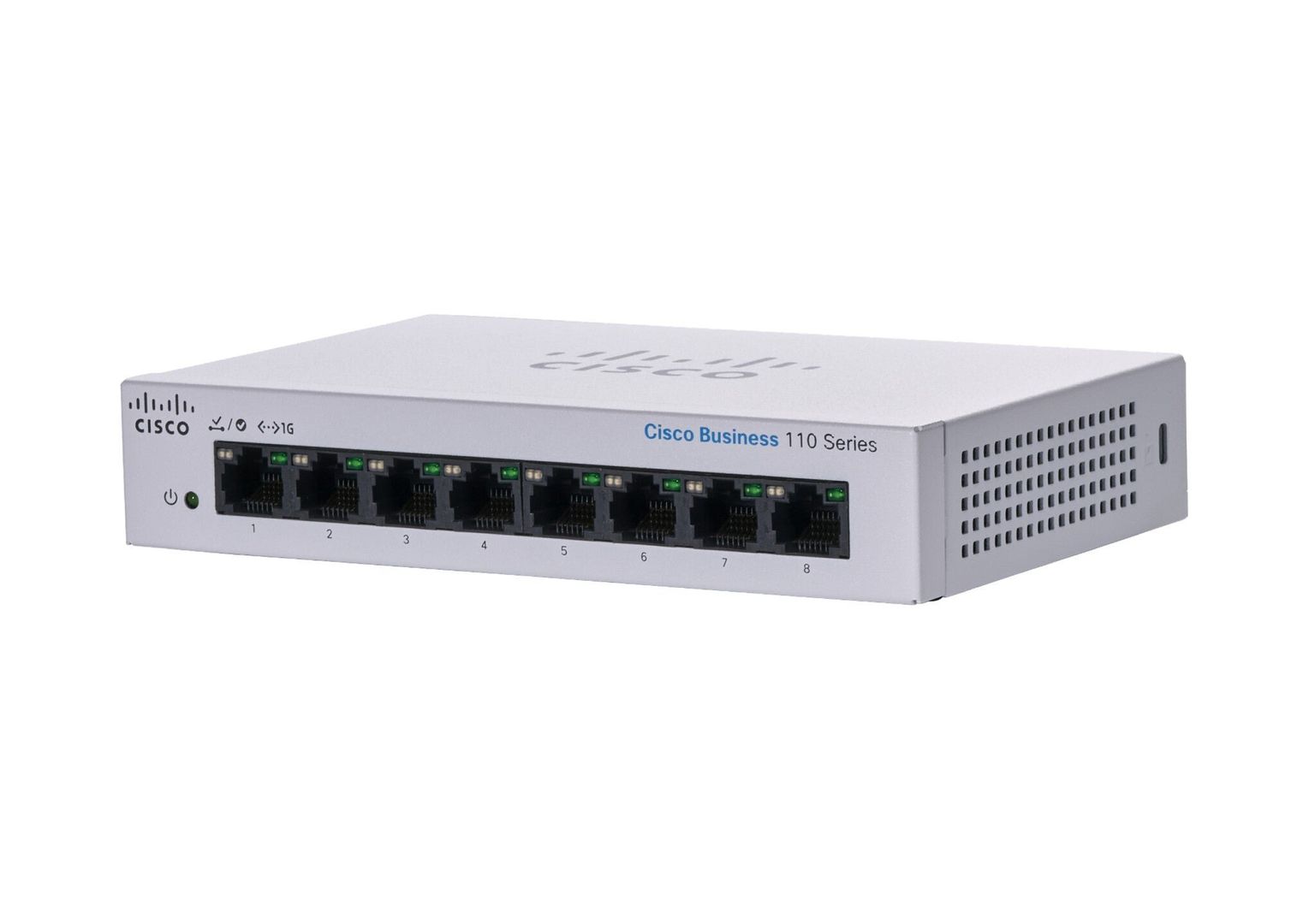 Cisco Business CBS110-8T-D Unmanaged Switch | 8 Port GE | Desktop | Ext PS | Limited Lifetime Protection (CBS110-8T-D) - Image 1
