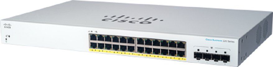 Cisco CBS220-24P-4G Managed L2 Gigabit Ethernet (10/100/1000) Power over Ethernet (PoE) 1U White - Image 1