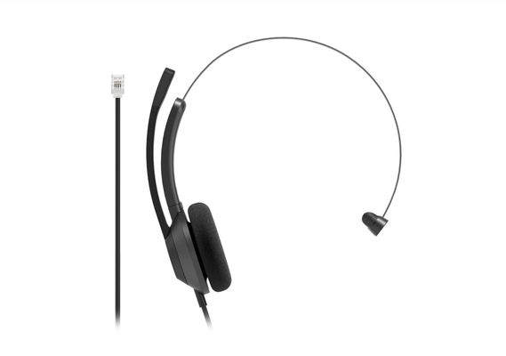 Cisco Headset 321 RJ9 Wired Single On-Ear Headphones RJ9 connection for IP Phone Carbon Black 2-Year Limited Liability Warranty (HS-W-321-C-RJ9) - Thumbnail 2