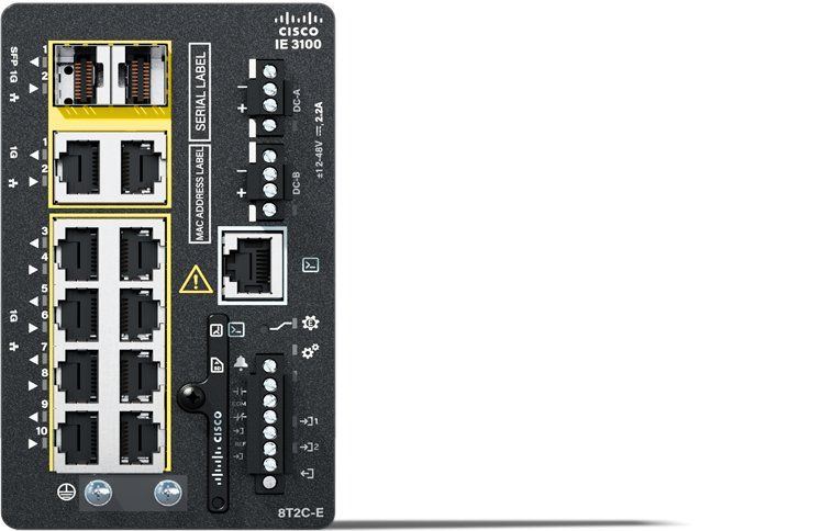 Cisco Catalyst IE-3100-8T2C-E network switch Managed L2 Gigabit Ethernet (10/100/1000) Black - Image 1