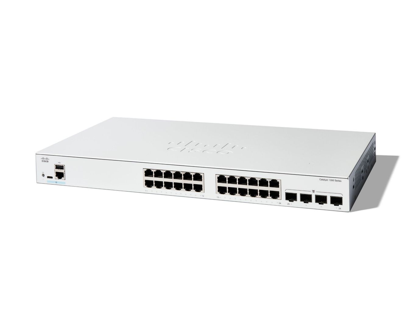 Cisco Catalyst 1300-24T-4G Managed Switch, 24 Port GE, 4x1GE SFP, Limited Lifetime Protection (C1300-24T-4G) - Image 1