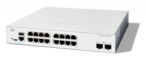 Cisco Catalyst 1200-16T-2G Smart Switch 16 Port GE 2x1GE SFP Limited Lifetime Protection (C1200-16T-2G)