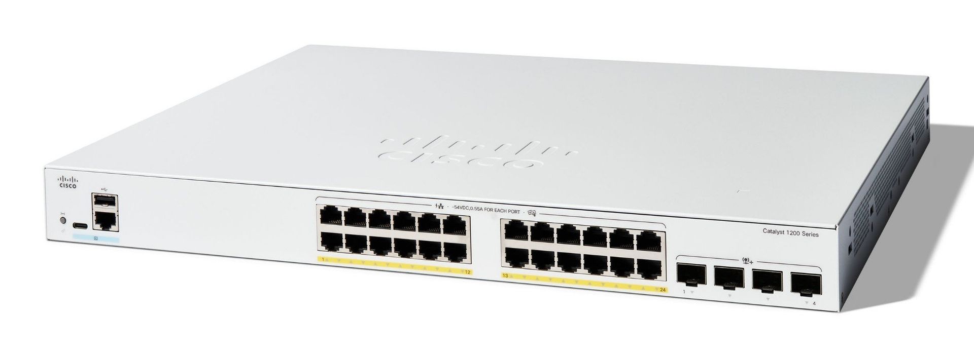 Cisco Catalyst 1200-24FP-4X Smart Switch, 24 Port GE, Full PoE, 4x10GE SFP+, Limited Lifetime Protection (C1200-24FP-4X) - Image 1