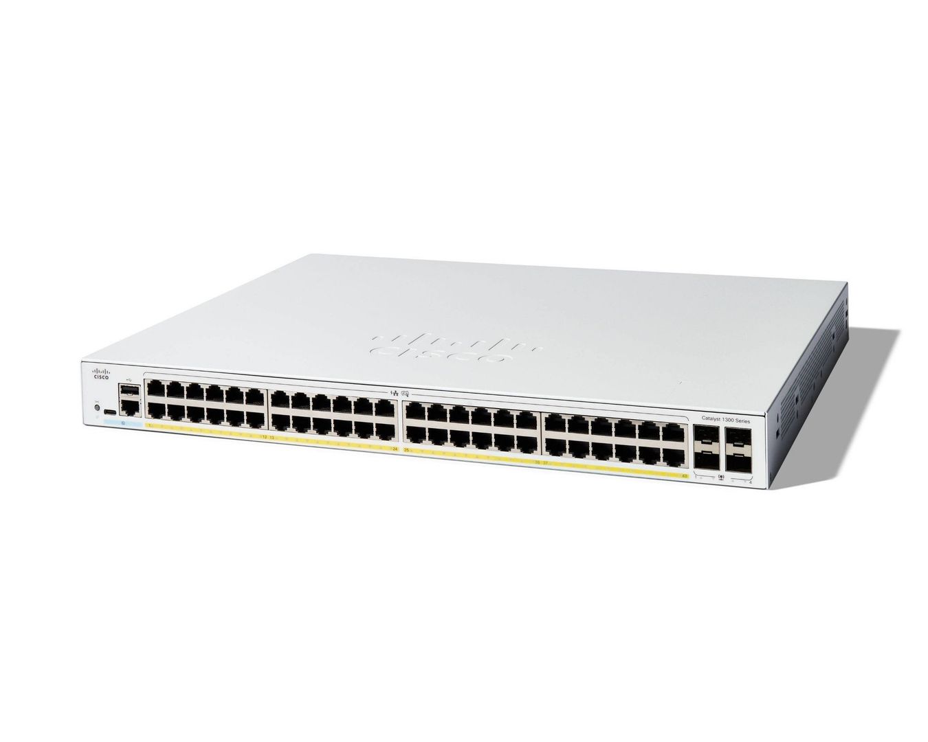 Cisco Catalyst 1300-48P-4G Managed Switch, 48 Port GE, PoE, 4x1GE SFP, Limited Lifetime Protection (C1300-48P-4G) - Image 1