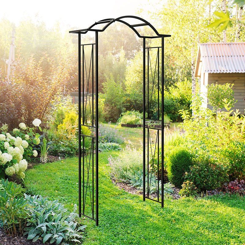 Panacea Camberwell Wave Top Metal Garden Arch 7'4 x 4' - Image 1