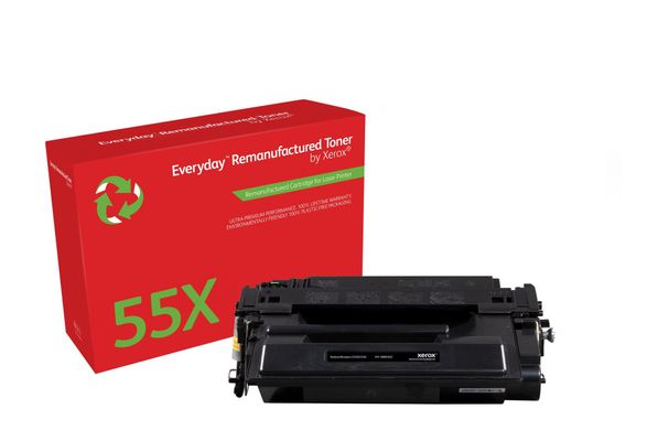 Everyday Mono Remanufactured Toner by Xerox compatible with HP 55X (CE255X) High capacity