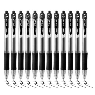 Zebra Sarasa Retractable Gel Rollerball Pen 0.7mm Tip 0.5mm Line Black (Pack 12) - 46810 - Thumbnail 2