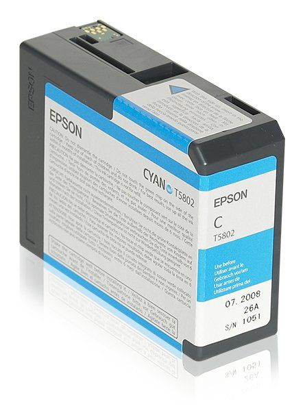Epson C13T580200/T5802 Ink cartridge cyan 80ml for Epson Stylus Pro 38 - Image 1