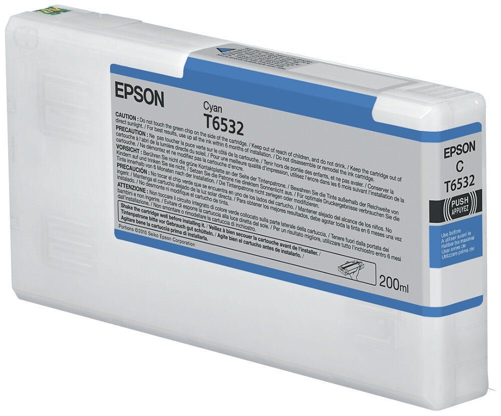 Epson C13T653200/T6532 Ink cartridge cyan 200ml for Epson Stylus Pro 4 - Image 1