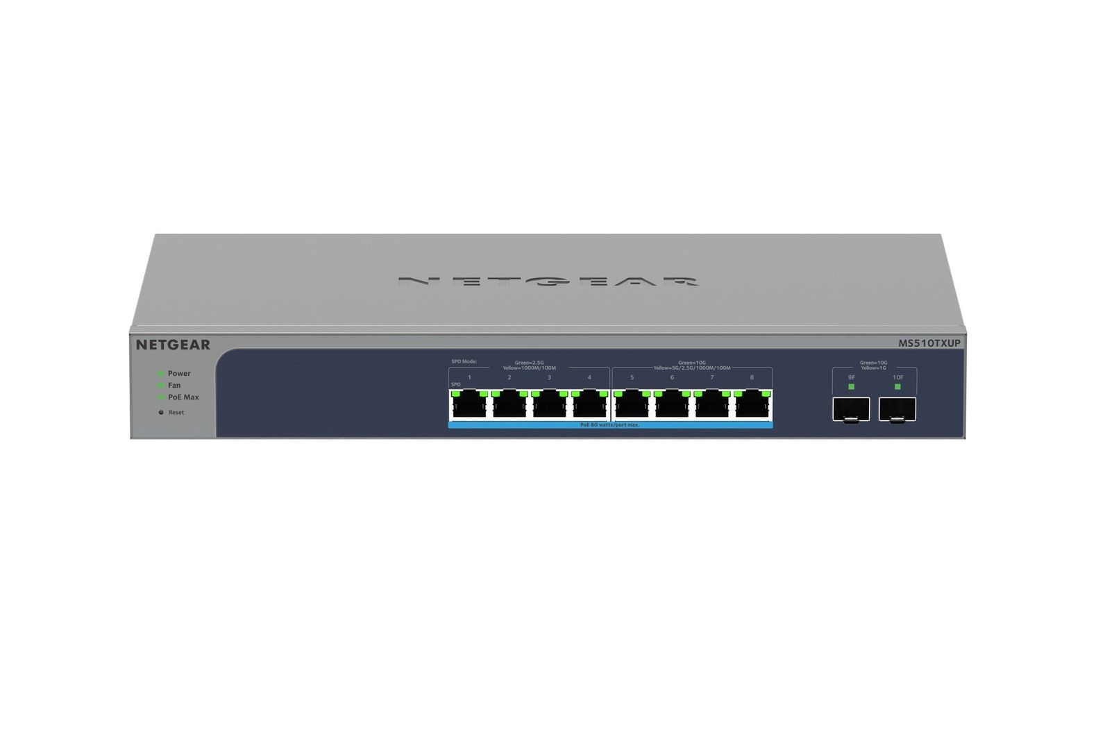 NETGEAR 8-Port Multi-Gigabit/10g Ethernet Ultra60 PoE++ Smart Managed Pro Switch with 2 SFP+ Ports (MS510TXUP) - Image 1