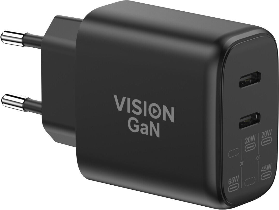 Vision TC-PUSBCEU/65 mobile device charger Universal Black AC Fast charging Indoor - Image 1