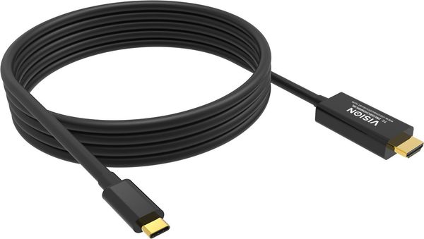 Vision TC 2MUSBCHDMI8K/BL mobile phone cable Black 2 m USB C - Thumbnail 2