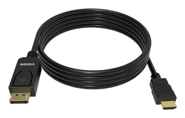 Vision TC 2MDPHDMI8K/BL video cable adapter 2 m DisplayPort HDMI Black