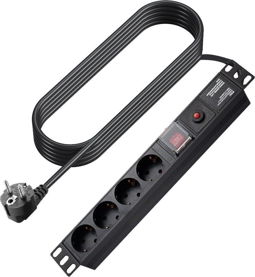 Vision TC-PSTRP4EU power extension 1.8 m 4 AC outlet(s) Indoor Black - Image 1