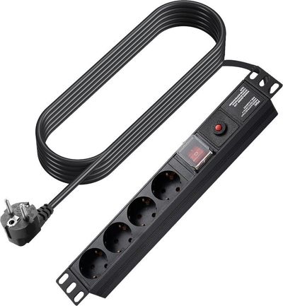 Vision TC-PSTRP4EU power extension 1.8 m 4 AC outlet(s) Indoor Black