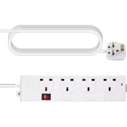Vision TC-PSTRP4UK power extension 1.8 m 4 AC outlet(s) Indoor White - Image 1